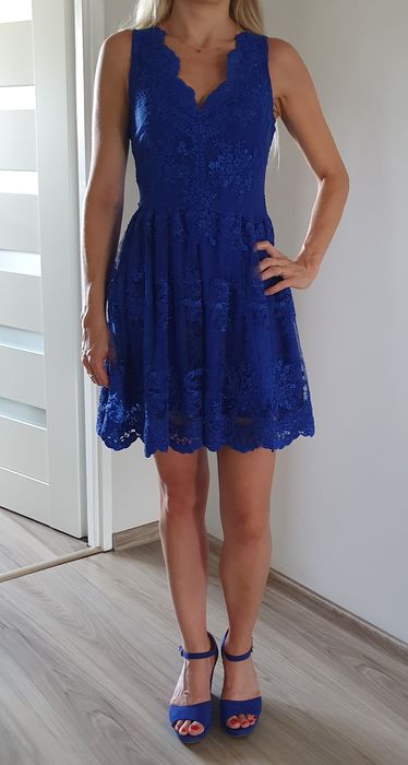 Sukienka chabrowa idealna na wesele xs