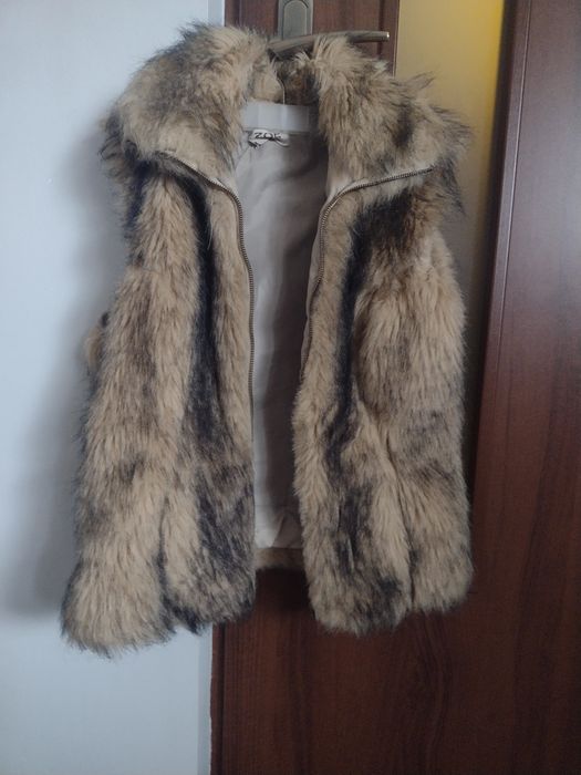 Kamizelka  bezrękawnik futerko 36