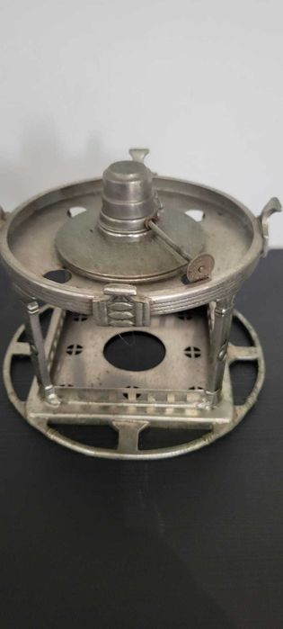 Antigo Fogareiro / Rechaud de Mesa Art Déco – Metal Trabalhado