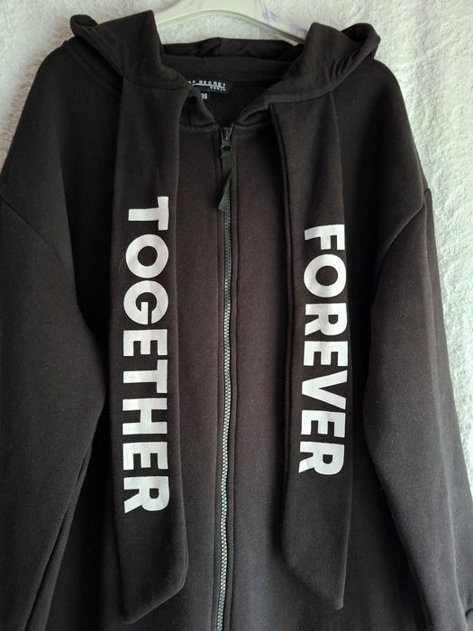 Długa, grubsza bluza z kapturem, 65 % bawełna, Top Secret, r. M/XL