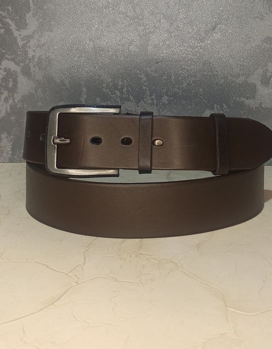 Ремень мужской кожаный джинсовый ремінь чоловічий шкіряний широкий