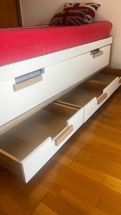 Cama Dupla de Solteiro com 6 gavetas