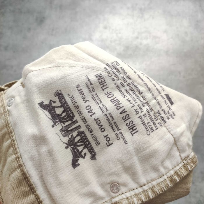 MĘSKIE Eleganckie Spodnie Denim Chino Levis PREMIUM 514 Beżowe Proste