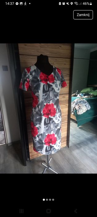 Sukienka kolorowa wiosenna wizytowa