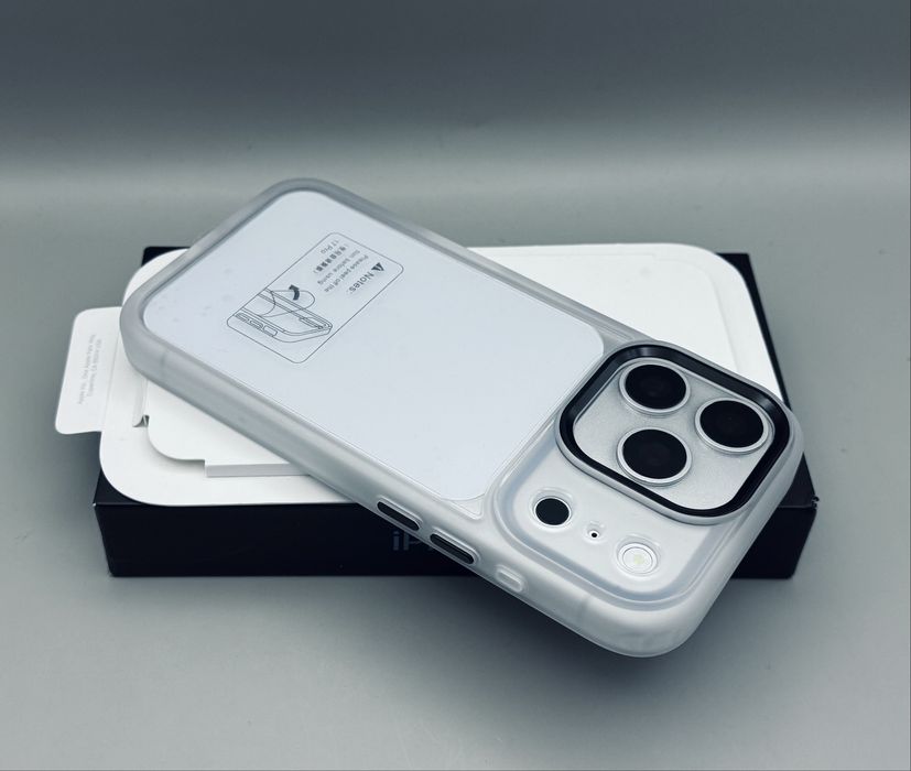 Чехол на iPhone 17 Pro Max Silver, 17 Pro Max Black, 17 Pro White, прозрачный как стекло