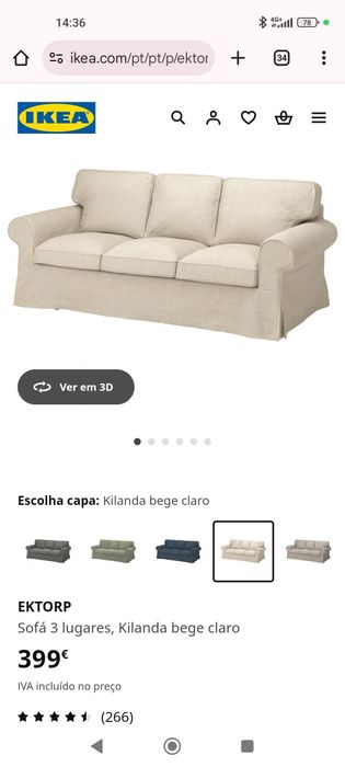 Sofá 3 lugares vermelho