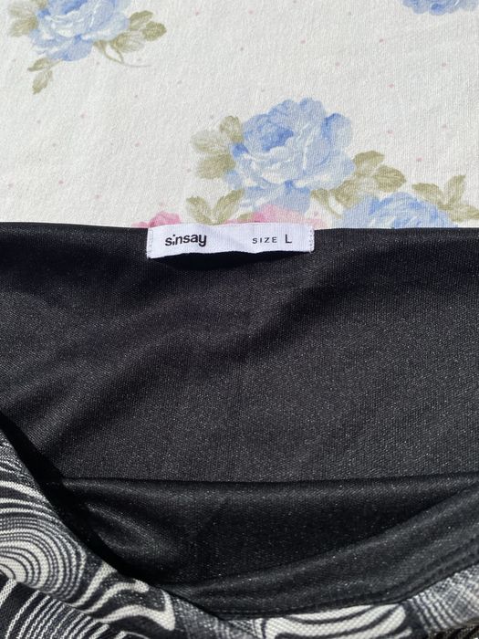 Krótka spódniczka we wzorki mesh L 40 sinsay nowa bez metek y2k