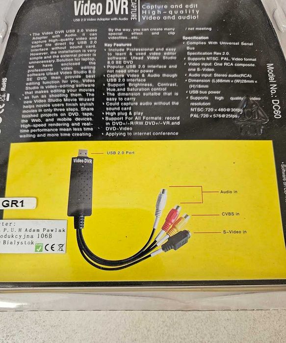 Adapter Video Grabber DVR GR1