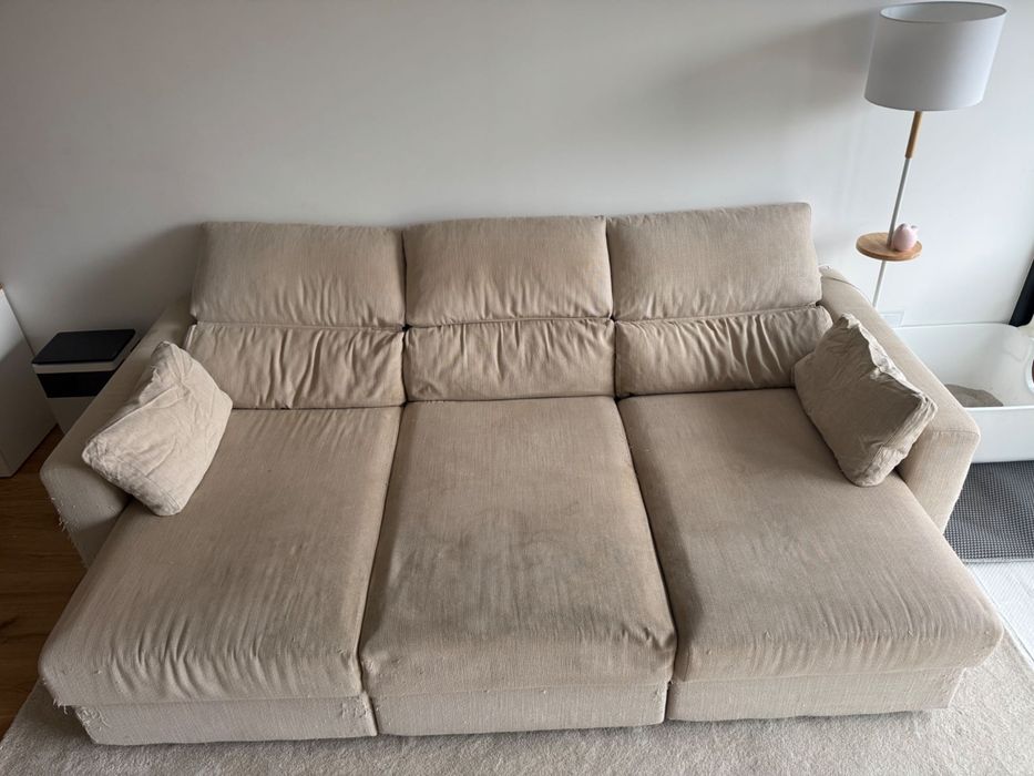 Sofá 3 lugares chaise longue/cama