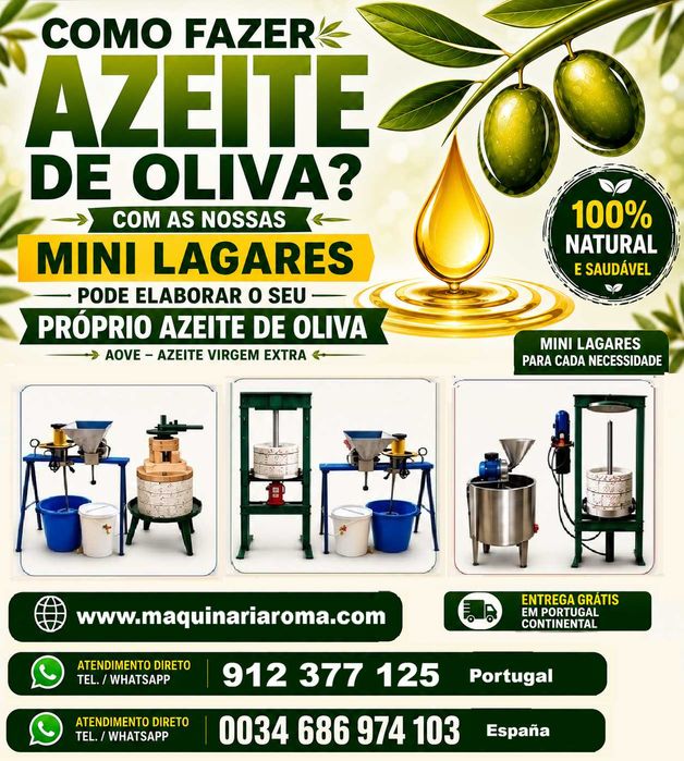 Moinho para azeite. Mini lagar de azeite.