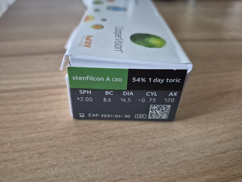 Soczewki kontaktowe CooperVision MyDay Toric +2.0, -0.75, 120°