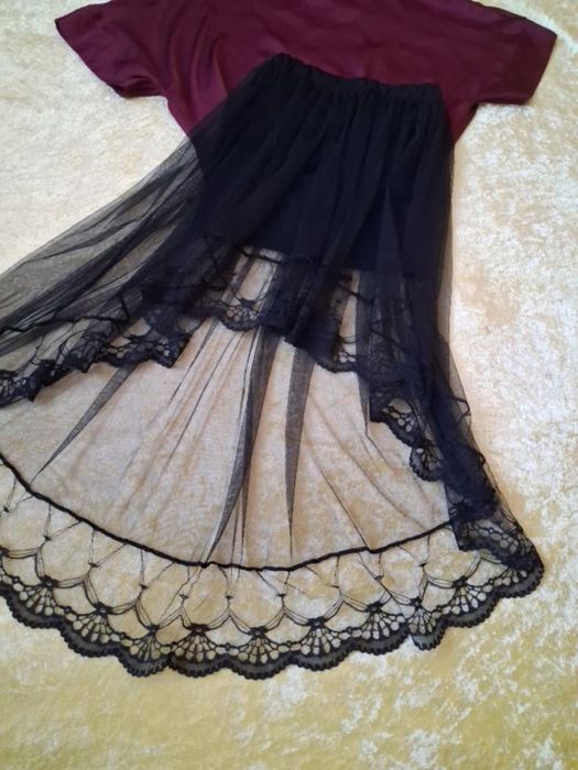 Ажурна спідниця чорна