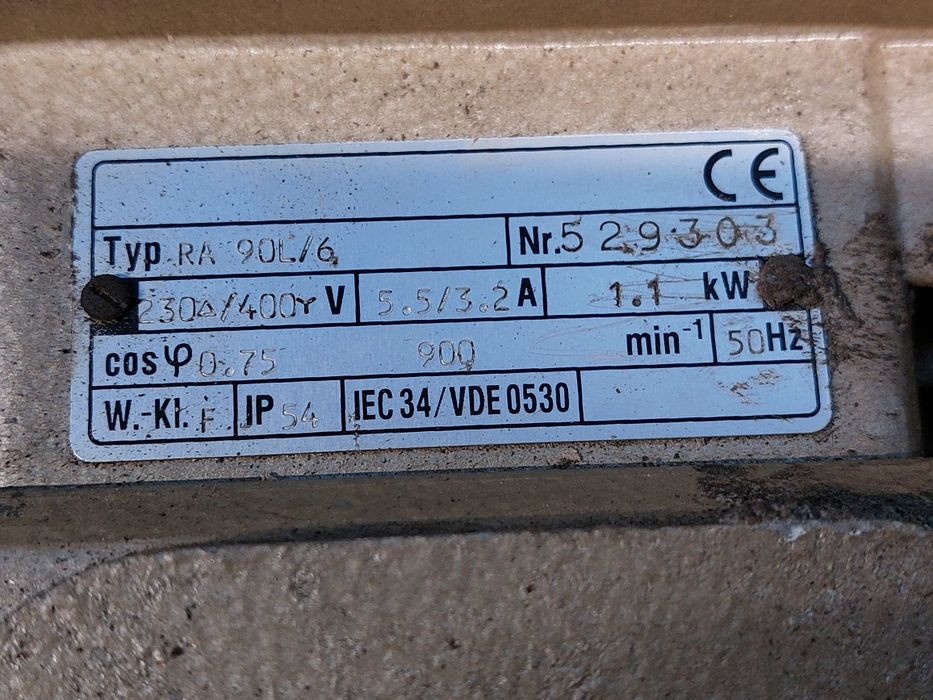 Motoreduktor 1.1kw. 20obr. z hamulcem.