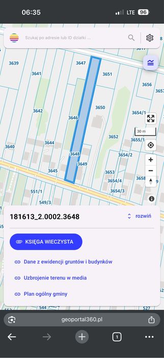 Działka, Łąka, gmina Trzebiwnisko