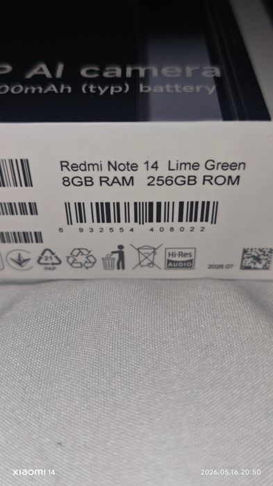 Redmi note 14 8ram 256rom