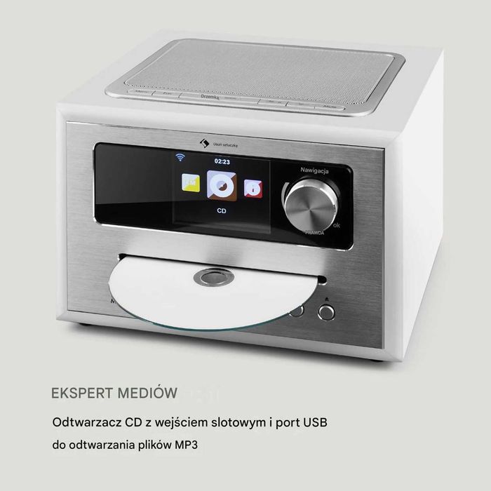 Radio Internetowe Auna Silver Star CD Cube Wi‑Fi CD, DAB+ FM, Bluetooth, USB, Spotify, UPnP
