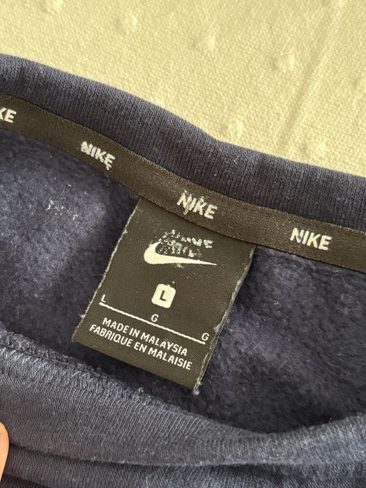 sweatshirt nike azul marinho com mangas cinzentas, L