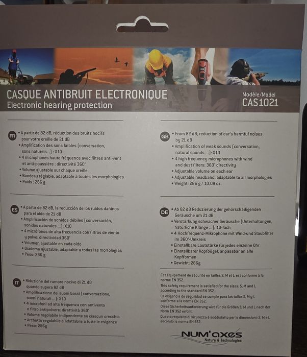 Auriculares Protecção Auditiva Eletrónicos Numaxes CAS1021