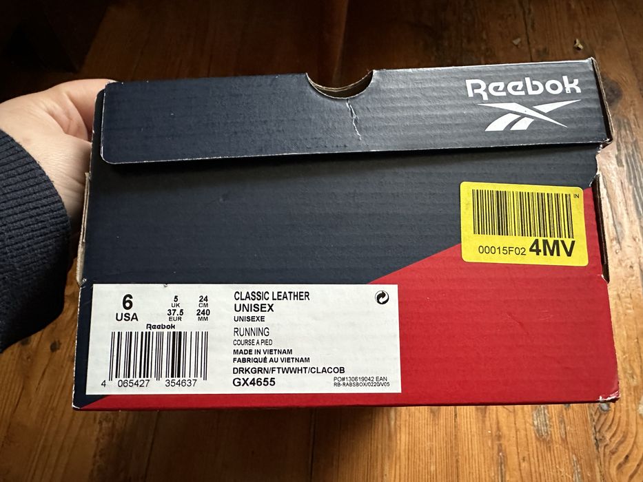 Reebok Classic Leather zielone 37.5 nowe