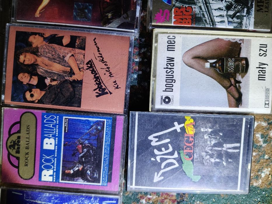 Zestaw kaset magnetofonowych rock'owych i nie tylko