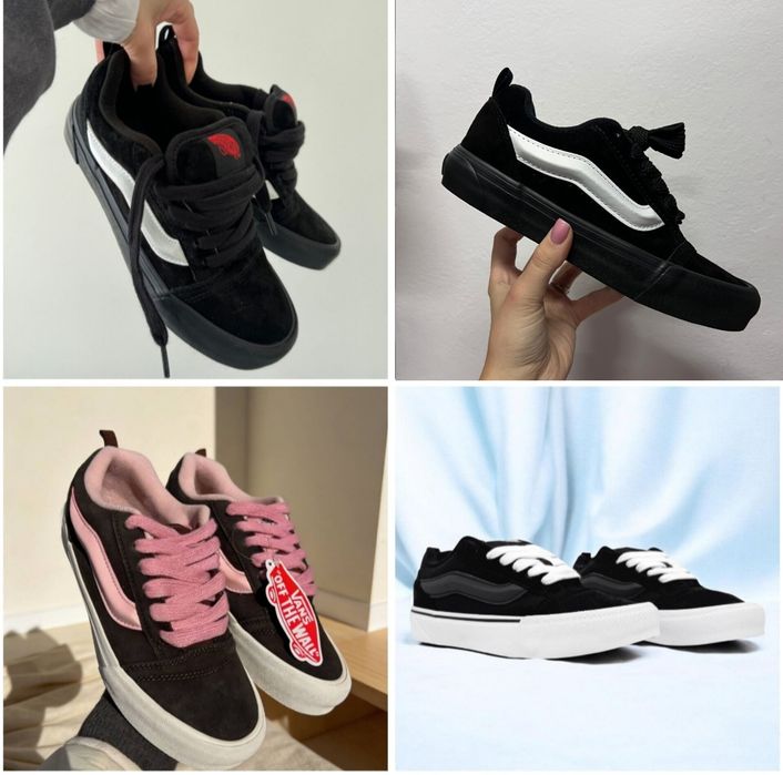 р36-45 Кеди Vans KNU skool black white pink grey beige blue