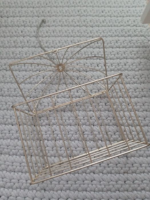 Klatka metalowa druciana złota
