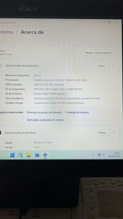 POS BIRCH G15 - SSD- 8gb ram- win11 pro- Estado novo