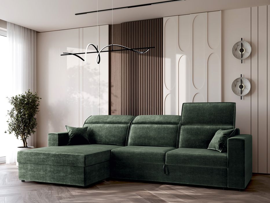 Narożnik prosto od producenta rozkładany regulowane zagłówki