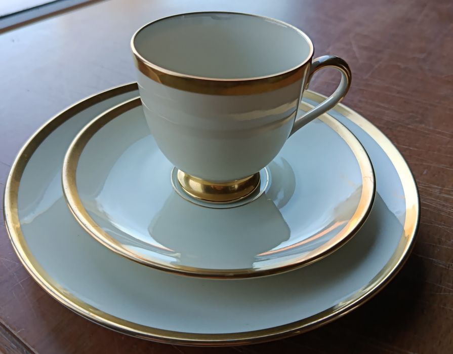 Zestaw śniadaniowy Fürstenberg złoto ecru