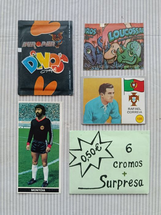 8 Lotes de CROMOS Antigos e SAQUETAS Seladas