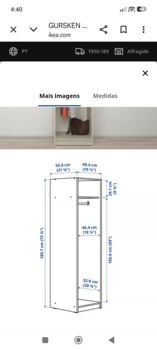 Roupeiro 1 porta