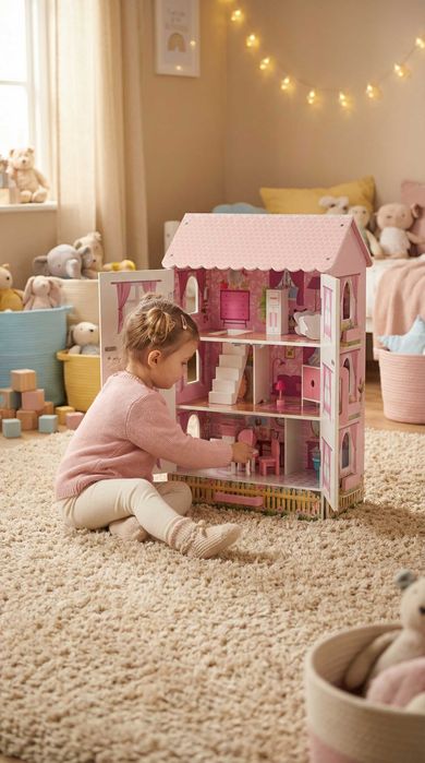 Domek dla lalek drewniany Lulilo Papilio różowy 80cm