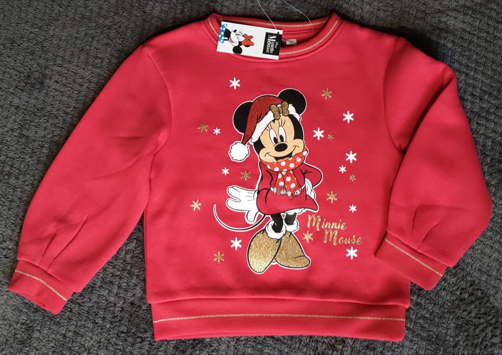 Nowa bluza z Myszką Minnie rozmiar 110 polarowy sweterek