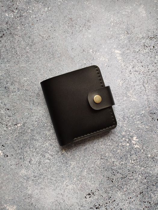 Шкіряний стильний компактний гаманець портмоне ручної роботи кошелек