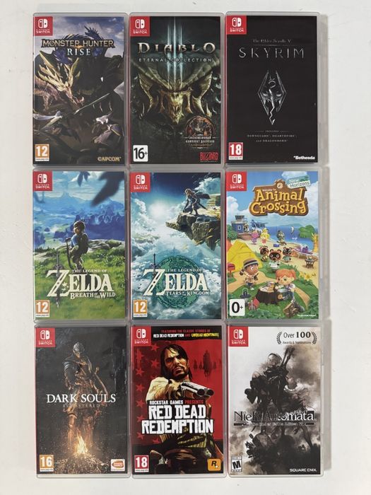 Nintendo switch zelda,animal crossing, near, skyrim, rdr, diablo,monster hunter,dark souls б/у обмен