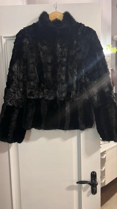 Норкова шуба, капюшон, норковий полушубок lux