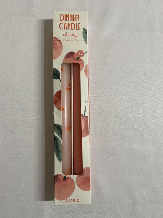 Zestaw świec stołowych DINNER CANDLE – Cherry (2 szt.) nr.8569