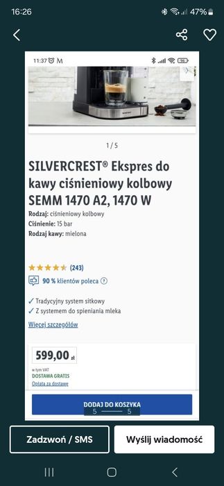 Exspres do kawy kolbowy