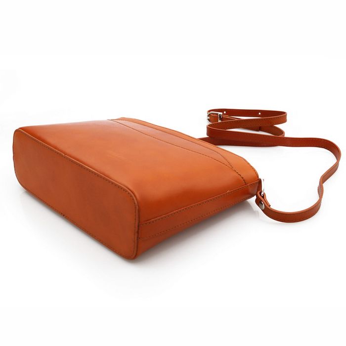 VERA PELLE torebka listonoszka duża klasyczna z paskiem V063 c.bordowa