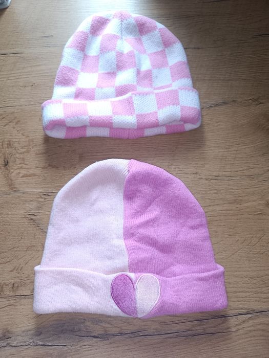 2 czapki różowe S Sinsay 52/54