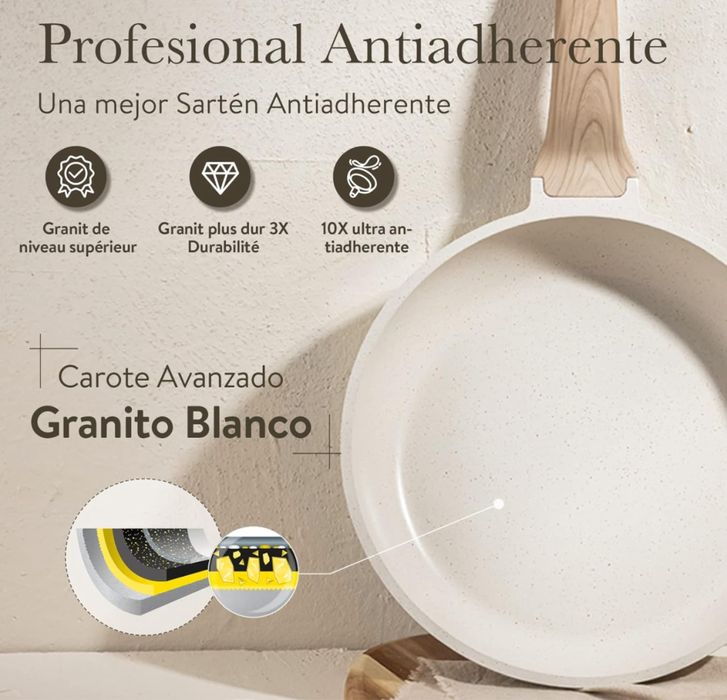 Conjunto de frigideiras antiaderentes, 14 peças