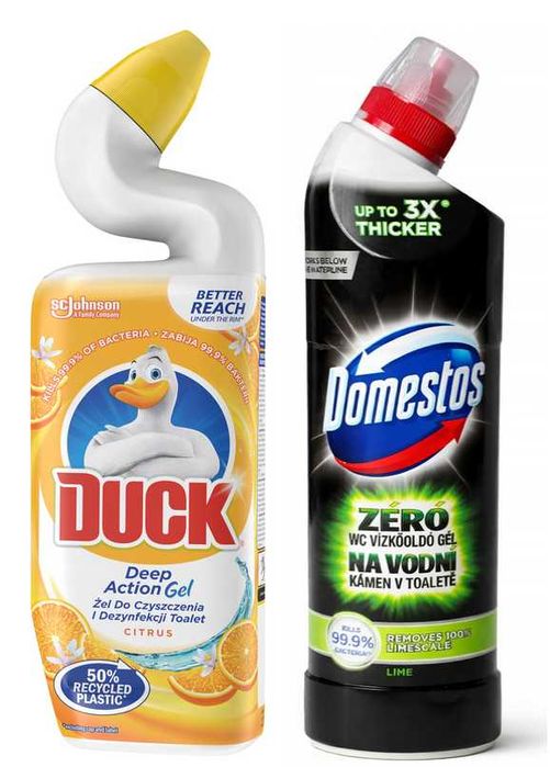 Zestaw żel do wc 750 x 2 Domestos Zero Blue Lime + Duck Deep Action Citrus