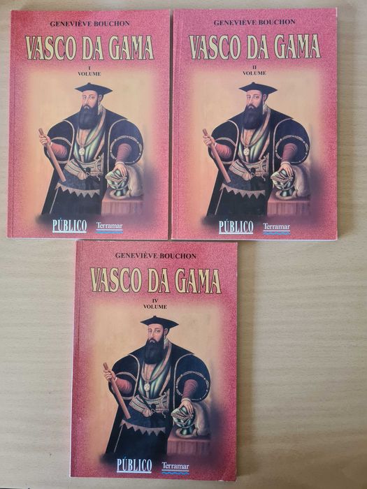 3 volumes da obra "Vasco da Gama" de Geneviève Bouchon"