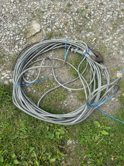 Lina stalowa 10mm + hak, 10 metrów