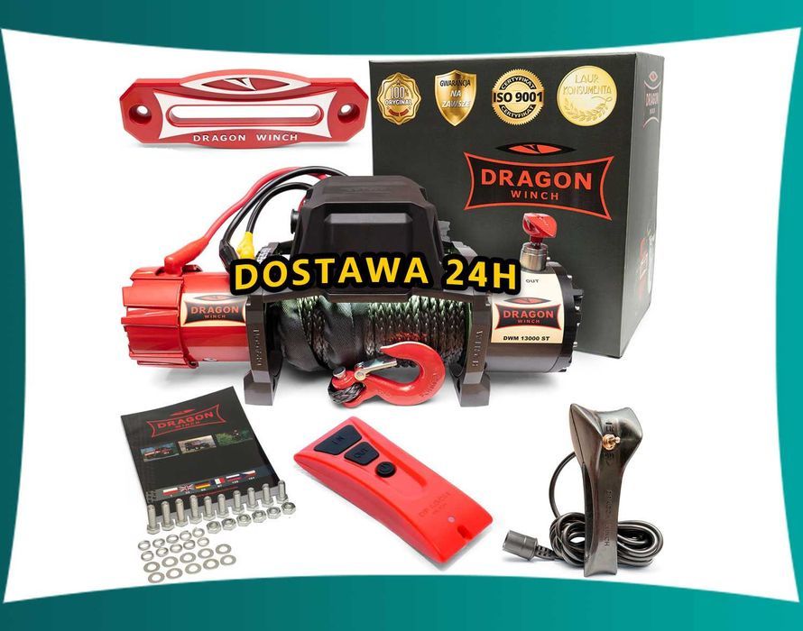 Wyciągarka 12V Dragon Winch Maverick DWM 13000 ST lina syntetyczna