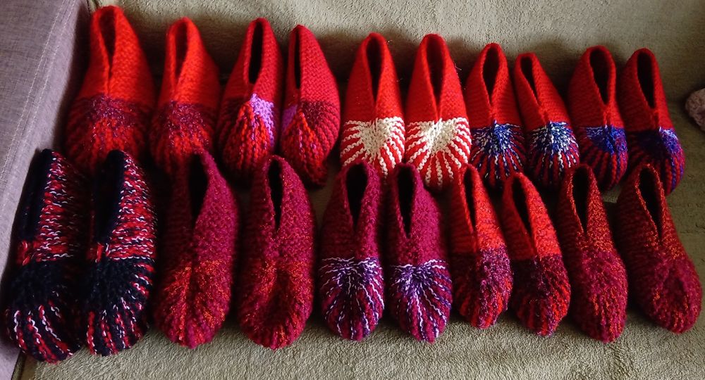 Kapcie wełniane ręcznie robione