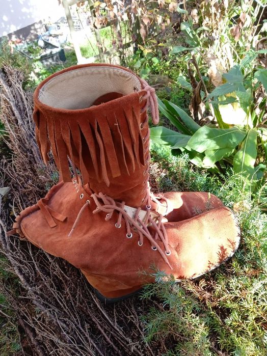 Kozaki zamszowe, rozmiar 39, etno boho