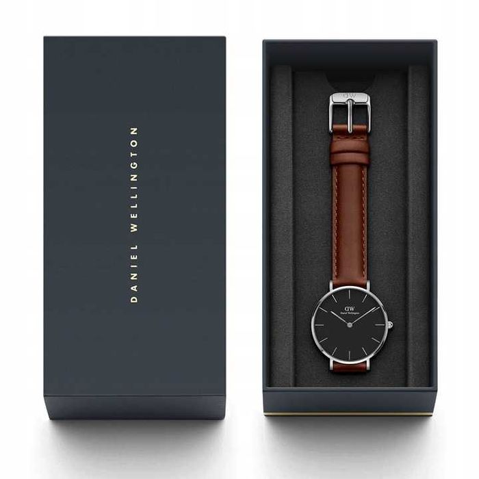 Daniel Wellington zegarek Petite St Mawes 32mm Srebro/Czarny