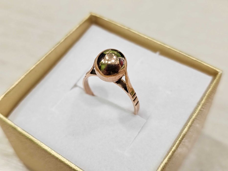 ZŁOTY PIERŚCIONEK kulka gładka PR 585