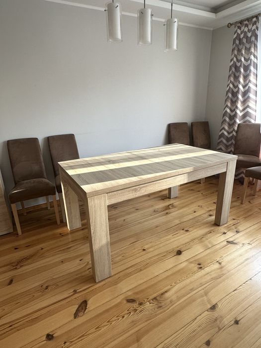 Duży Stół Jadalniany (do 210cm) + 6 Wygodnych Krzeseł | Komplet